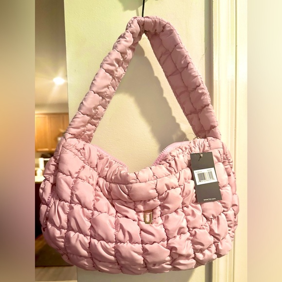 FUL and Justin Timberlake - Quilted Puffer Bag in Berry Pink - NEW WITH TAGS - Picture 9 of 11